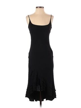 DKNY petite black maxi dress with flowy ruffle hem